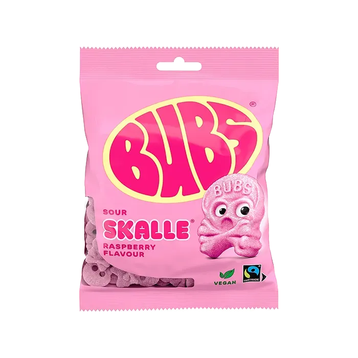 Bubs – Sour Raspberry Foam Skulls (90 g)