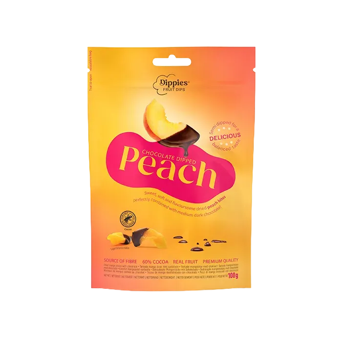 Dippies Fruit Dips – Chocolate Dipped Peach (100 g)